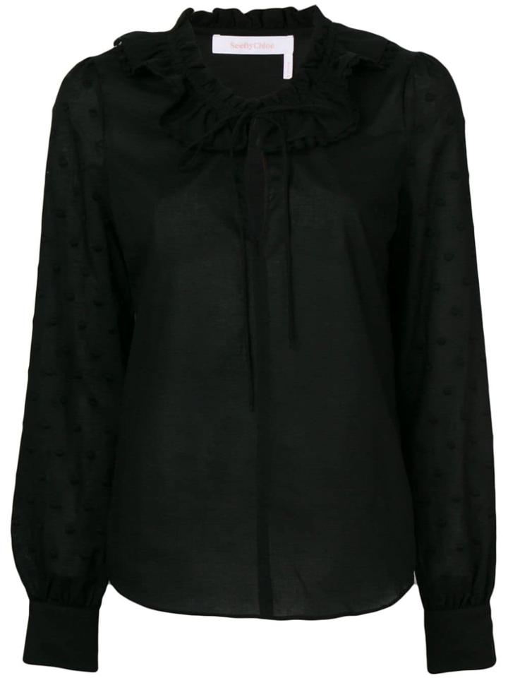 See By Chloé Long-sleeve Fitted Blouse - Black