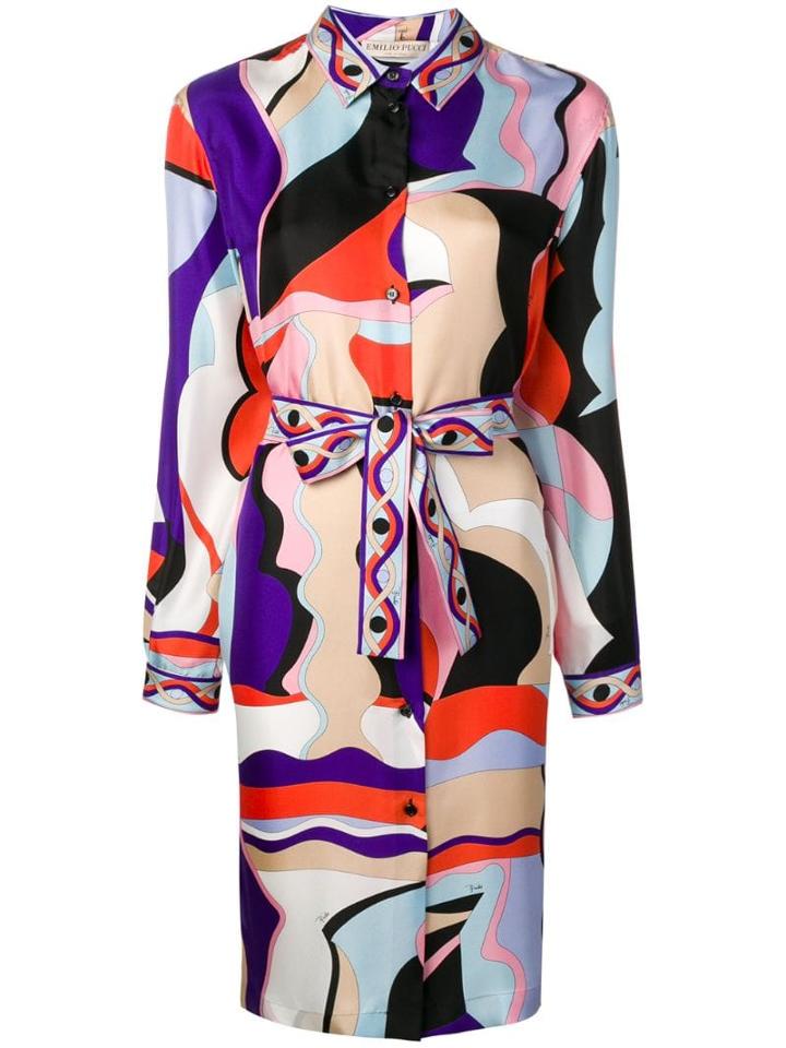 Emilio Pucci Vallauris Print Shirt Dress - Purple