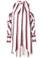 Monse Pussy Bow Striped Shirt - White