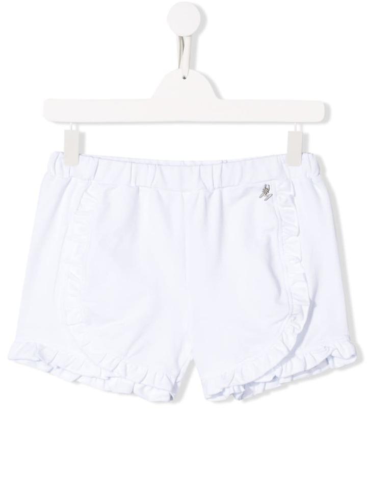 Mariuccia Milano Kids Teen Frill-trim Shorts - White
