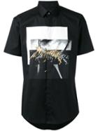 Les Hommes Shortsleeved Printed Shirt, Men's, Size: 54, Black, Cotton/spandex/elastane