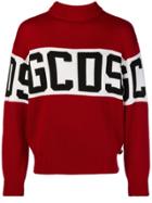 Gcds Oversized Logo Sweater - Red