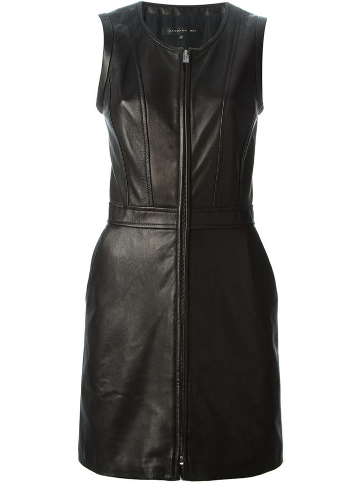 Barbara Bui Zip Front Lambskin Dress