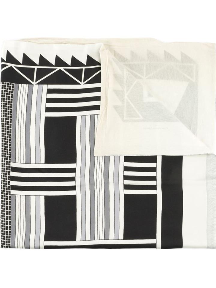 Pierre-louis Mascia Geometric Print Square Pocket, Adult Unisex, Black, Silk/cotton