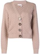 See By Chloé Textured V-neck Cardigan - Nude & Neutrals