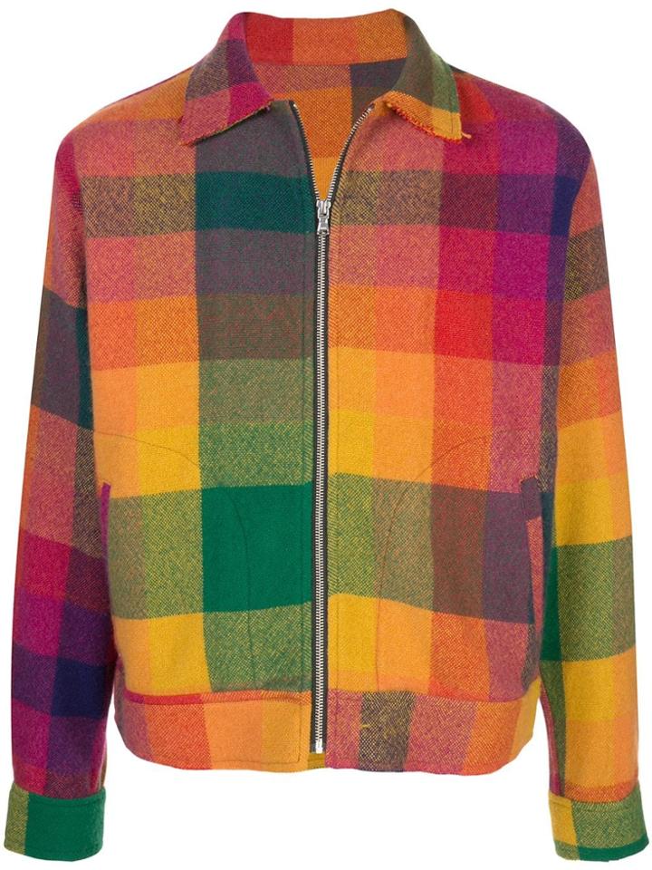 The Elder Statesman Tartan Woven Bomber Jacket - Multicolour