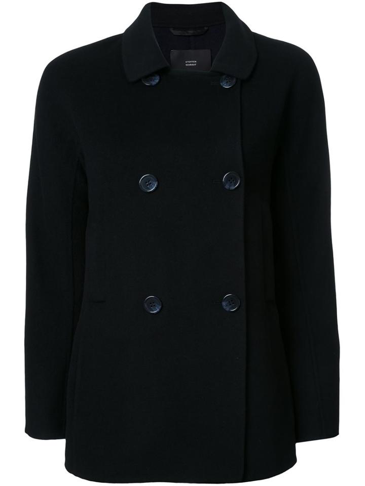 Steffen Schraut Double Breasted Coat, Women's, Size: 36, Black, Polyester/wool