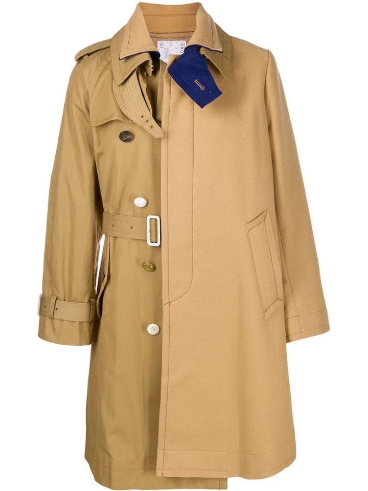 Sacai Belted Coat - Neutrals