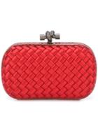 Bottega Veneta 'knot' Intrecciato Clutch, Women's, Red, Viscose