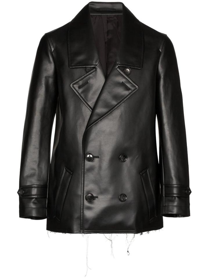 Comme Des Garçons Homme Plus Double-breasted Leather Jacket - Black