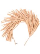 Gigi Burris Millinery - Fringed Detail Headband - Women - Straw - One Size, Nude/neutrals, Straw