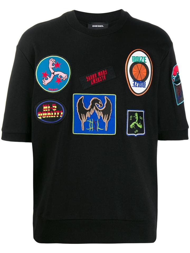 Diesel Embroidered Patch Sweatshirt - Black