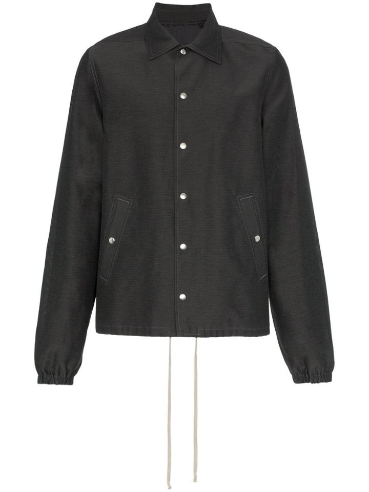 Rick Owens Buttoned Silk Cotton Blend Jacket - Grey