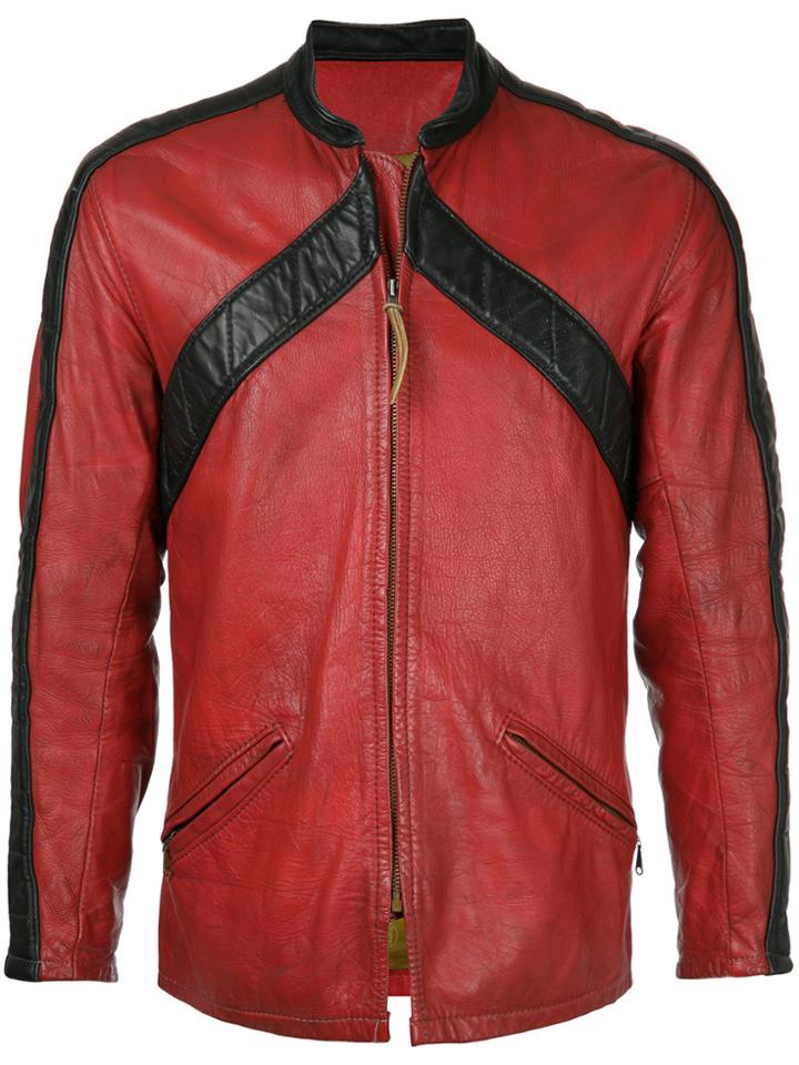 Fake Alpha Vintage 1960s Bates Motorcycle Racing Jacket - Red