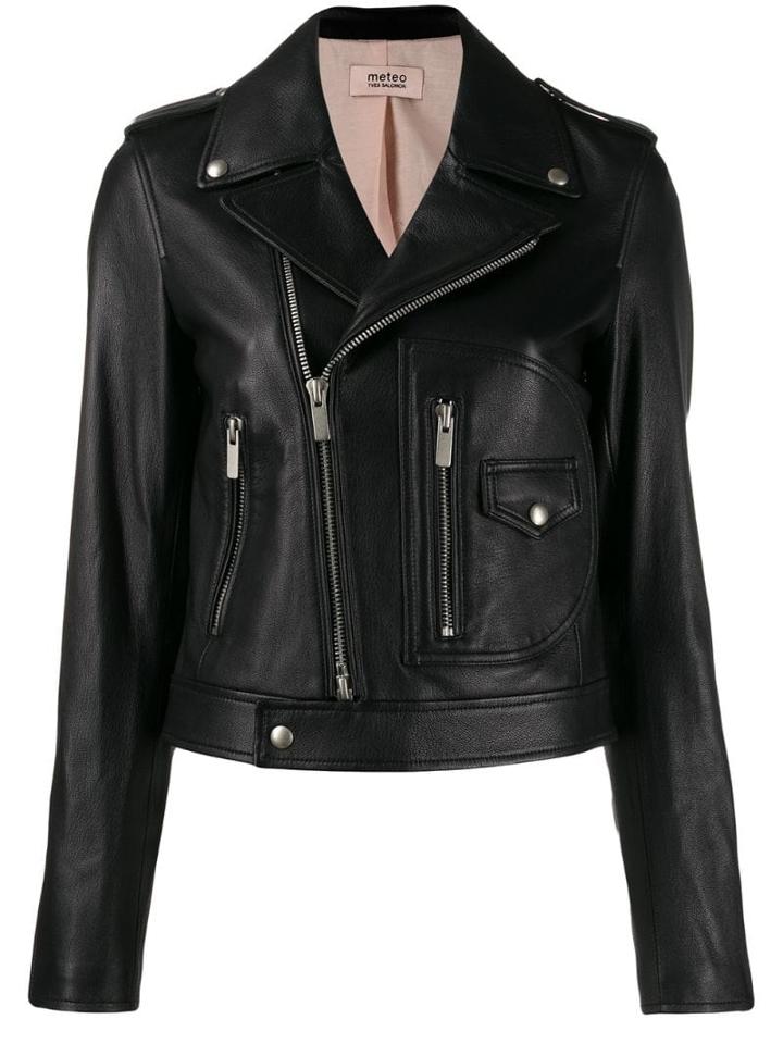 Yves Salomon Meteo Classic Biker Jacket - Black