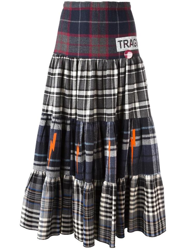 Sold Out Frvr Plaid Maxi Skirt, Women's, Size: Small, Grey, Cotton/polyester/other Fibers