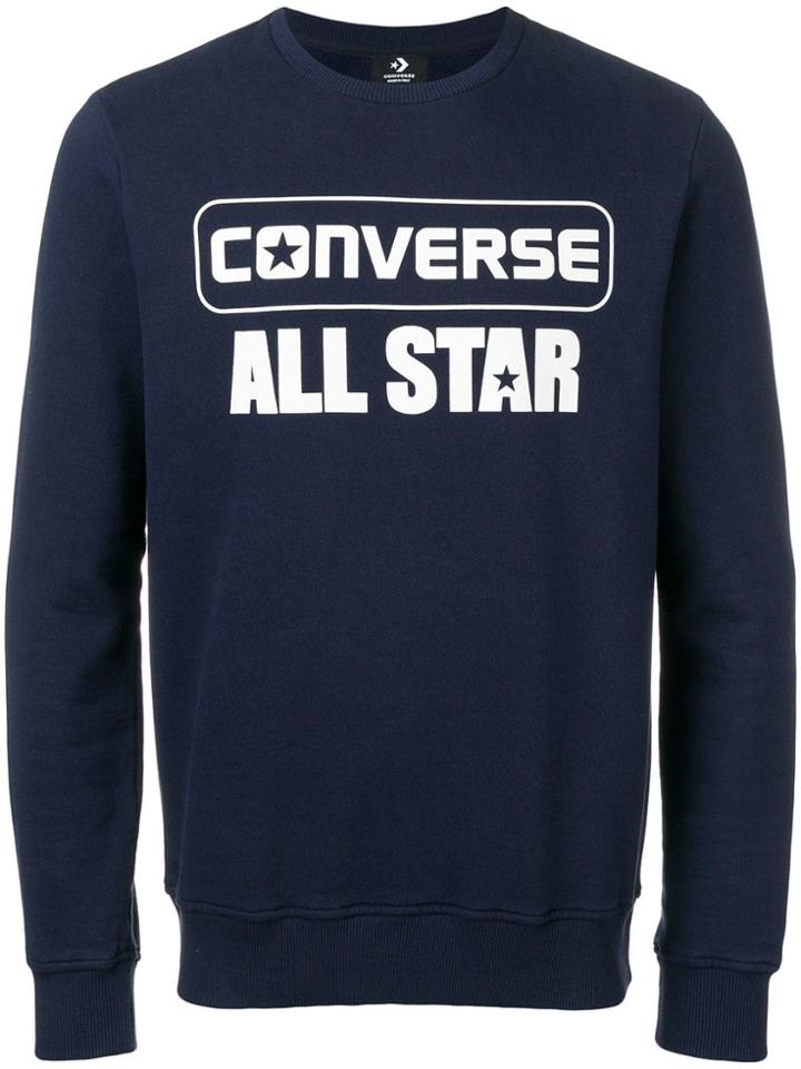 Converse All Star Logo Print Sweatshirt - Blue