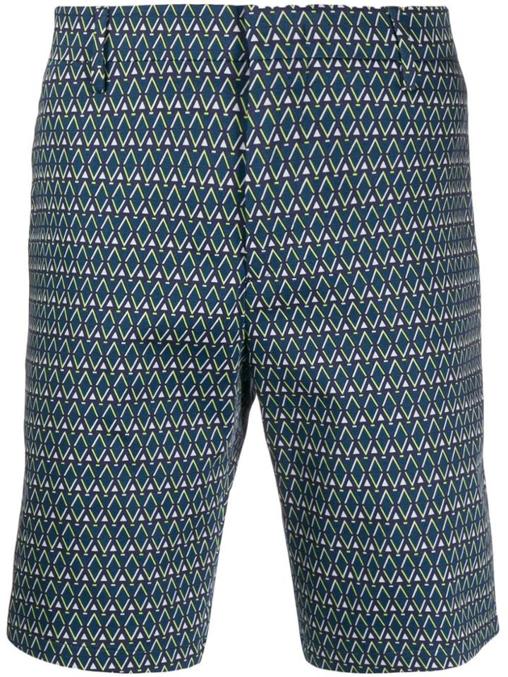 Paul Smith Geometric Print Bermuda Shorts - Blue