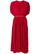 Le Ciel Bleu Georgette Pleated Dress - Red