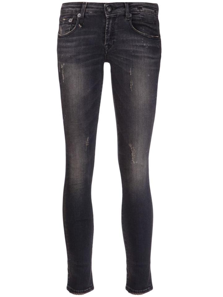 R13 'kate' Skinny Jeans, Women's, Size: 26, Black, Cotton/polyester/spandex/elastane