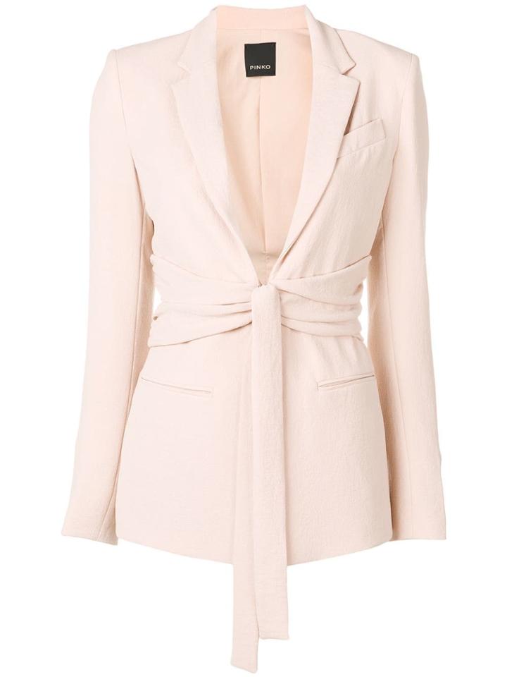 Pinko Denise Tie-waist Blazer - Neutrals