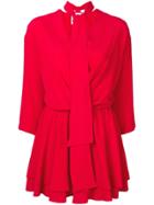 8pm Tie Neck Short Dress - Red
