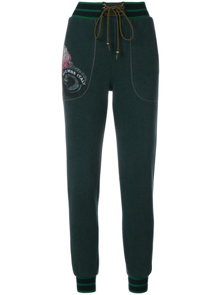 Mr & Mrs Italy - Floral Print Tapered Trousers - Women - Cotton - 40, Green, Cotton