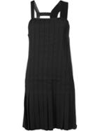 Vera Wang Pleated Asymmetric Dress, Women's, Size: 8, Black, Elastodiene/polyester/virgin Wool