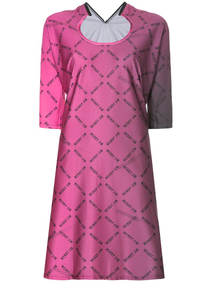 Wendy Jim Flared Midi Dress - Pink & Purple