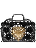 Dolce & Gabbana Black And Gold Tone Gomma + Ricamo Pvc Tote Bag