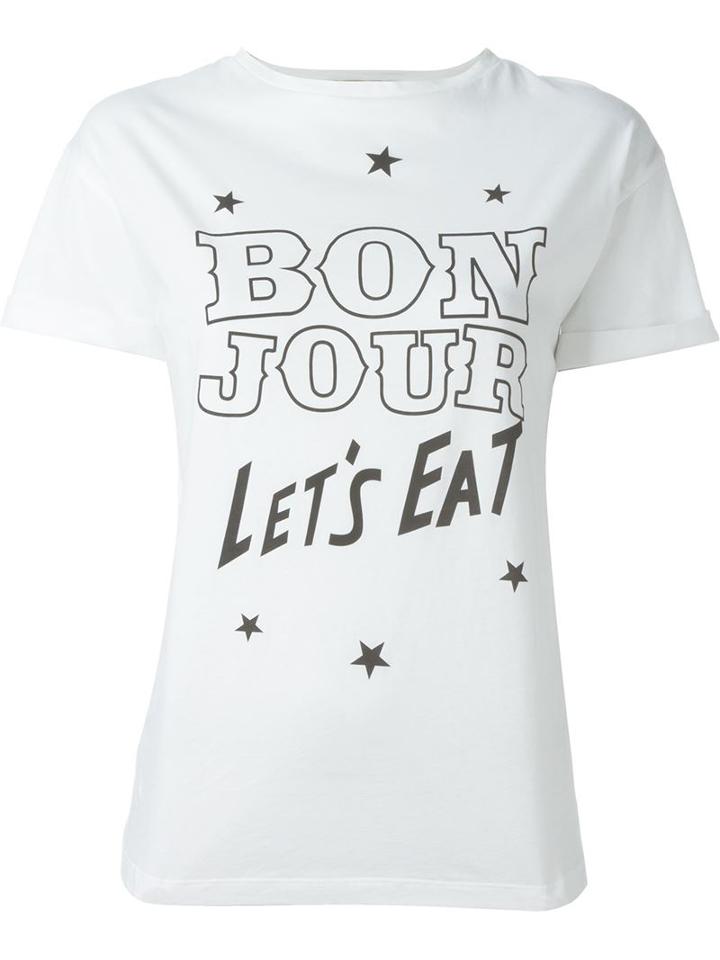 Être Cécile 'bonjour' T-shirt, Women's, Size: Small, White, Cotton