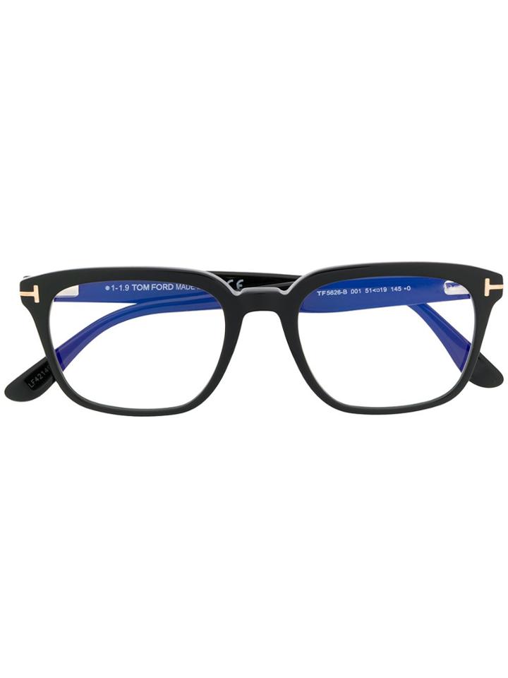 Tom Ford Eyewear Rectangular Shaped Glasses - Black