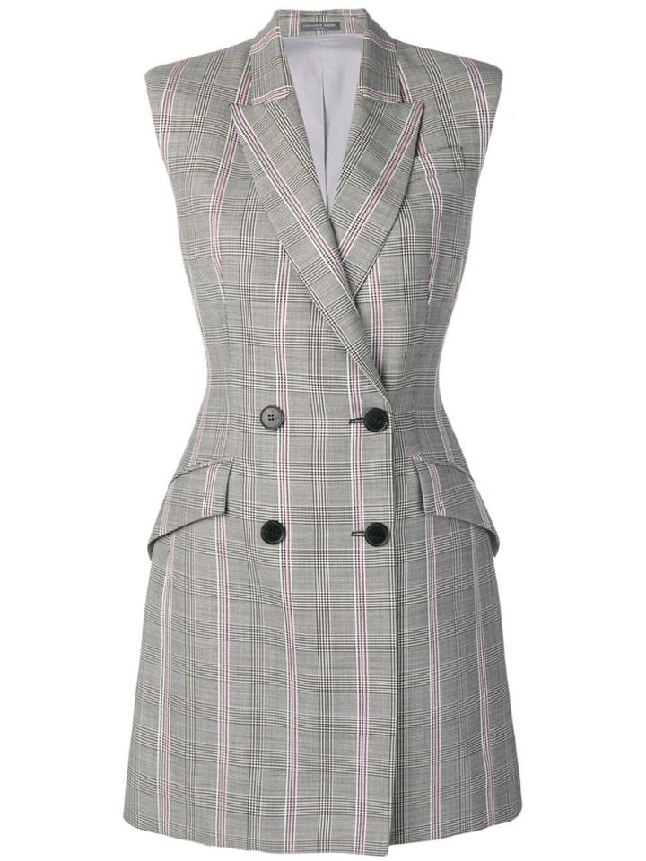 Alexander Mcqueen Checked Blazer Dress - Grey