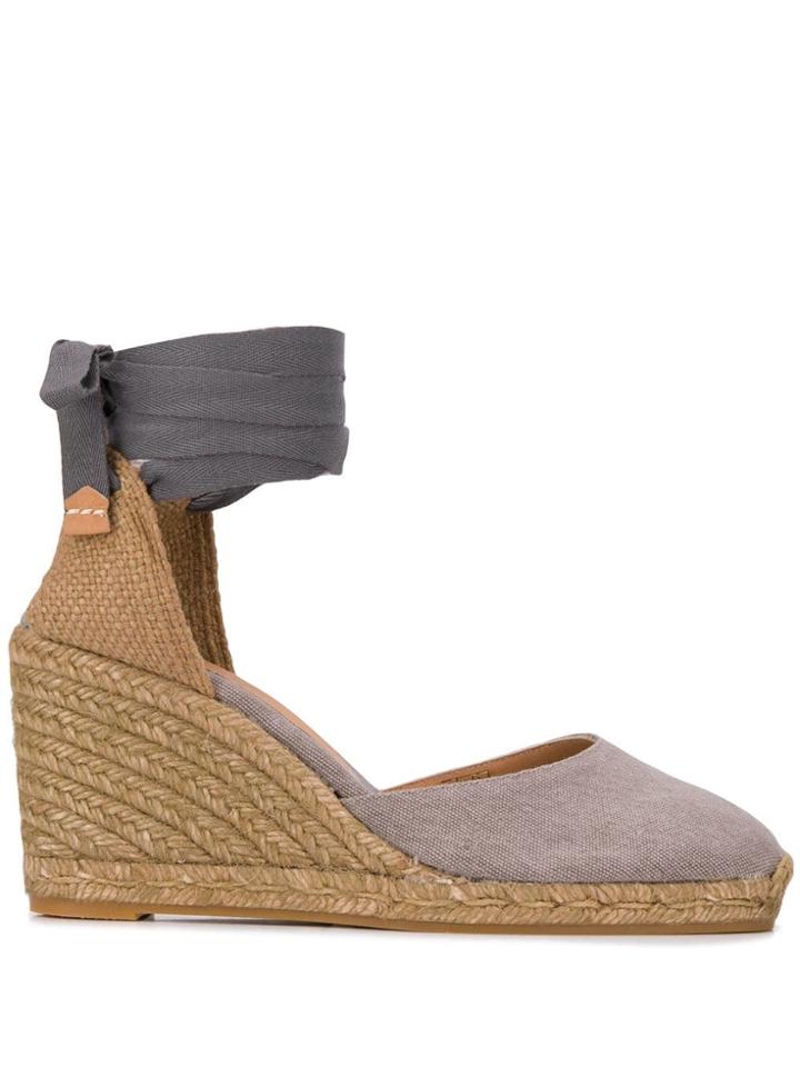 Castañer Carina Wedge Espadrilles - Grey