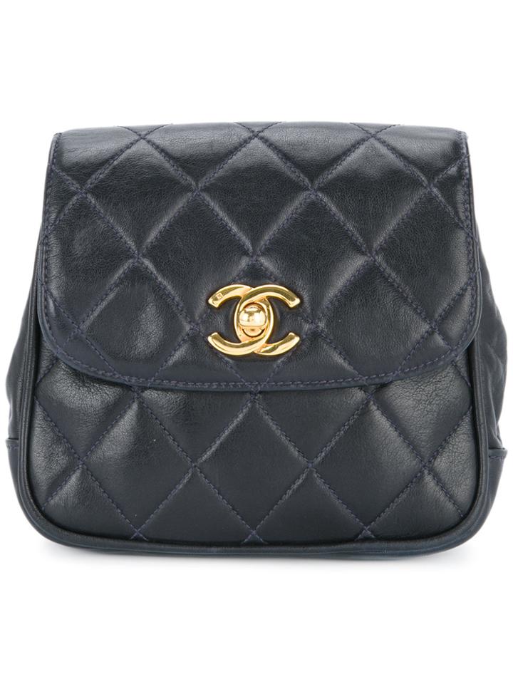 Chanel Vintage Quilted Belt Bag - Black