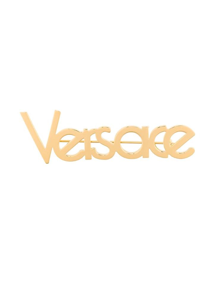 Versace Vintage Logo Brooch - Gold
