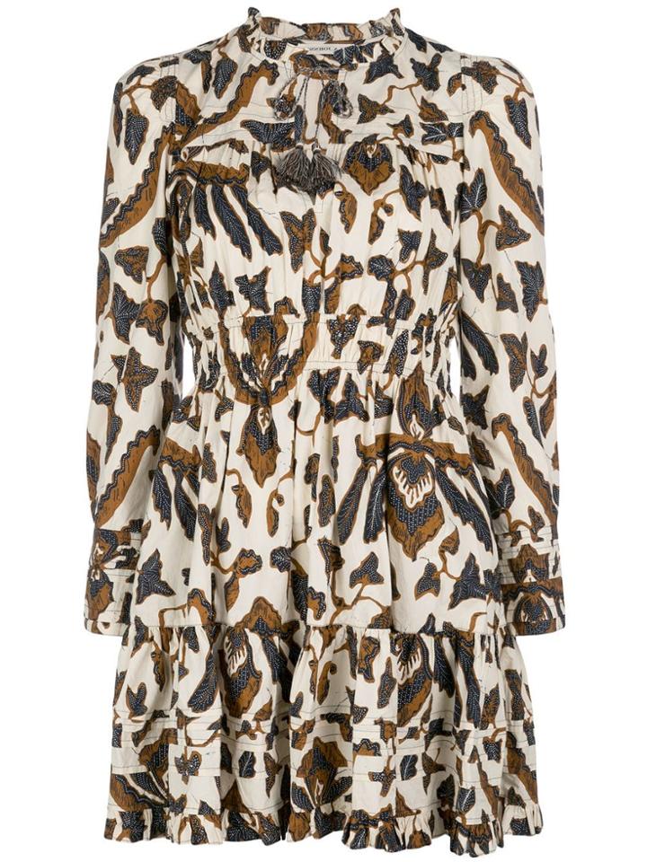 Ulla Johnson Printed Long Sleeve Dress - White