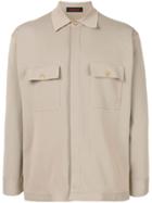 Caban Knitted Shirt Jacket - Brown