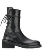 Ann Demeulemeester Reverse Lace Up Ankle Boots - Black