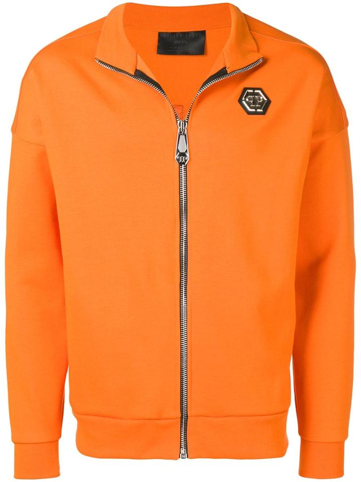 Philipp Plein Logo Plaque Jacket - Orange