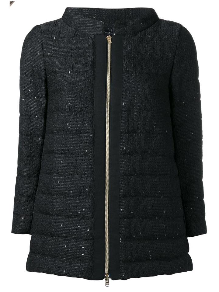 Herno Zipped Padded Jacket, Women's, Size: 46, Black, Viscose/polyester/acrylic/feather