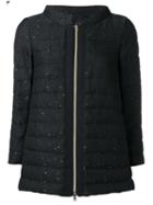 Herno Zipped Padded Jacket, Women's, Size: 46, Black, Viscose/polyester/acrylic/feather