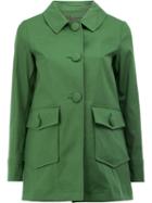 Herno Flap Pockets Coat, Women's, Size: 44, Green, Cotton/polyester/polyurethane