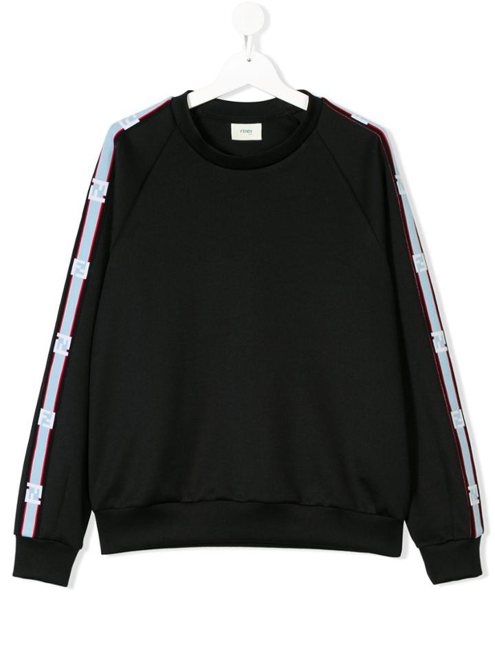 Fendi Kids Teen Logo Panel Sweatshirt - Black