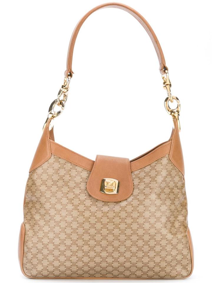 Céline Vintage Monogram Hobo Tote - Nude & Neutrals