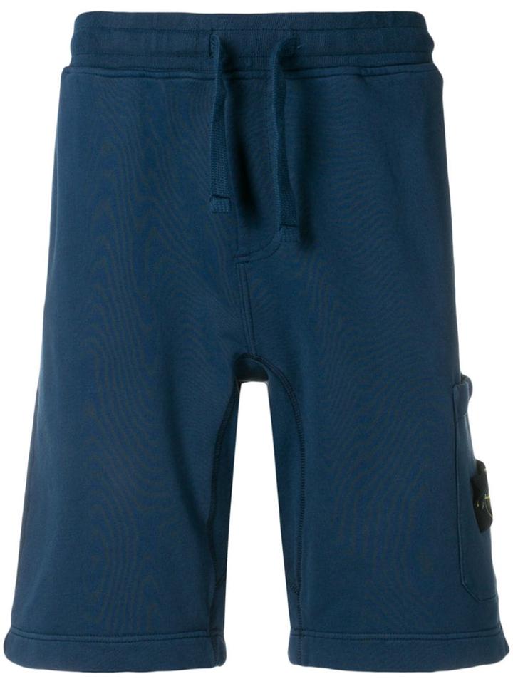 Stone Island Drawstring Waist Shorts - Blue