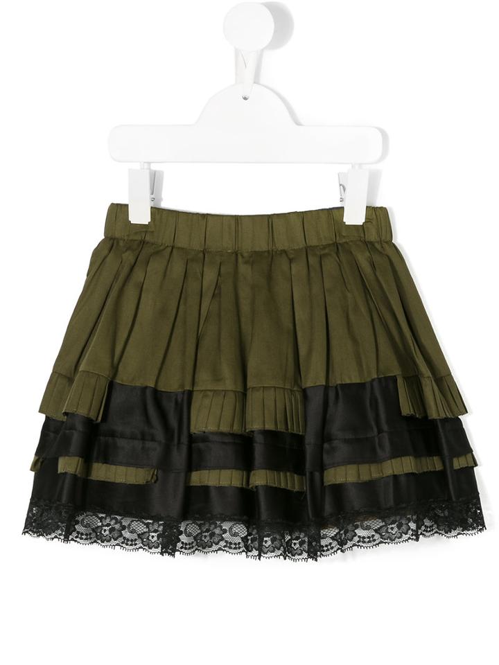 Diesel Kids - Layered Lace Trim Skirt - Kids - Cotton/lyocell - 6 Yrs, Green
