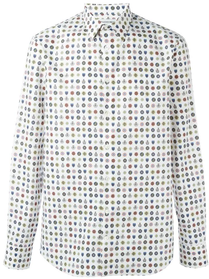 Alexander Mcqueen Badge Print Shirt, Men's, Size: 14, White, Cotton