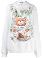 Moschino Teddy Logo Dollar Hoodie - White