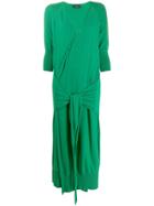 Maison Flaneur Wrap Style Knitted Dress - Green
